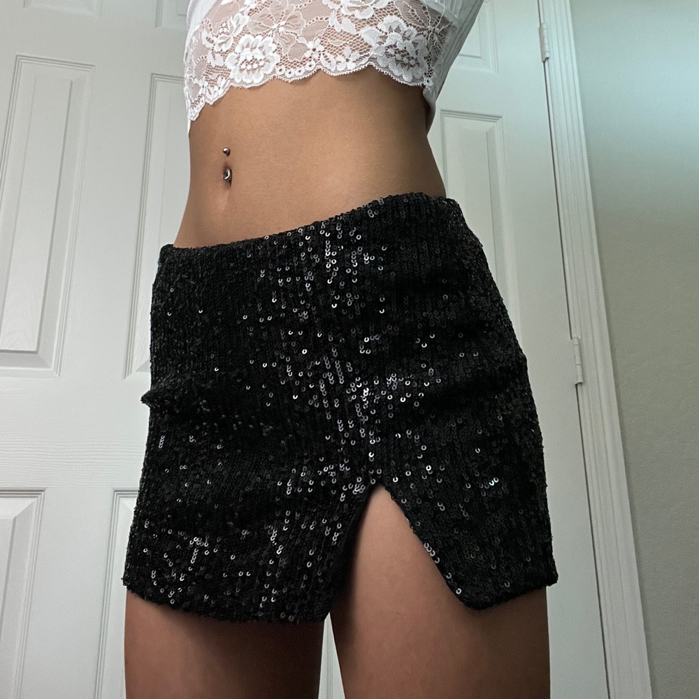 sequin mini skirt